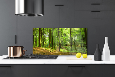 Szkło do Kuchni na Ścianę Ścieżka Przez Dziki Las