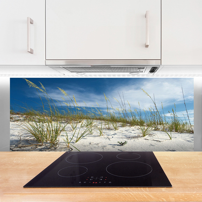 Szkło do Kuchni na Ścianę Złoty Brzeg Oceanu