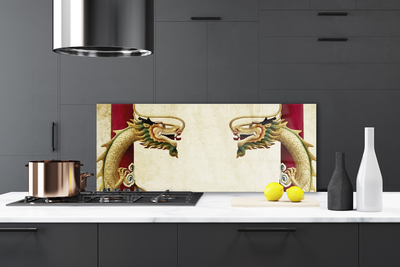 Panel Szklany do Kuchni Majestatyczny Smok W Chmurach