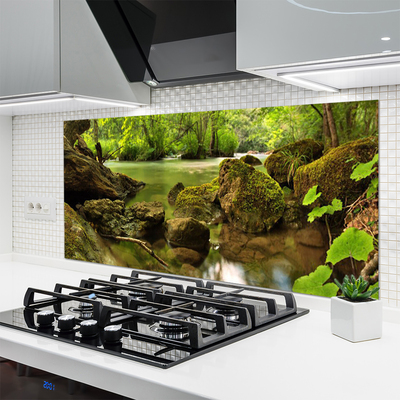 Panel Szklany do Kuchni Skała Nad Cichym Jeziorem