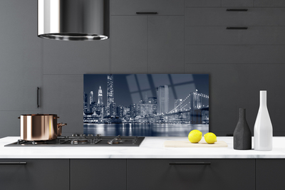 Panel Szklany do Kuchni Most Nad Miejską Rzeką