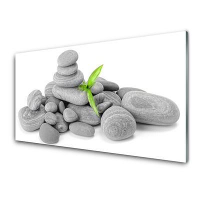 Szkło do Kuchni na Ścianę Harmonijna Kompozycja Kamieni