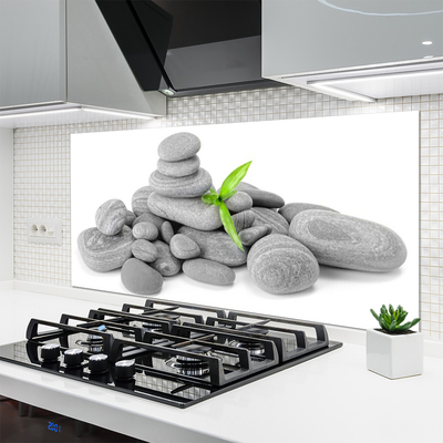 Szkło do Kuchni na Ścianę Harmonijna Kompozycja Kamieni
