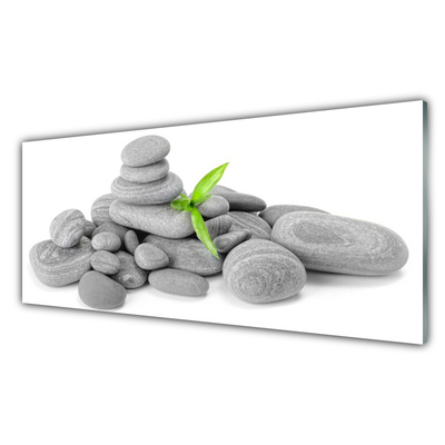 Szkło do Kuchni na Ścianę Harmonijna Kompozycja Kamieni