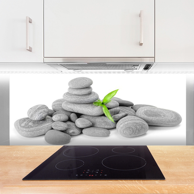 Szkło do Kuchni na Ścianę Harmonijna Kompozycja Kamieni