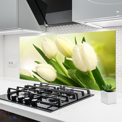 Szkło do Kuchni na Ścianę Wiosenny Bukiet Tulipanów