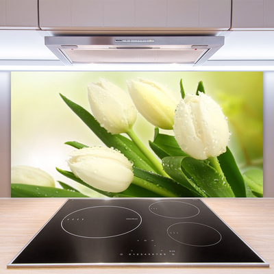 Szkło do Kuchni na Ścianę Wiosenny Bukiet Tulipanów