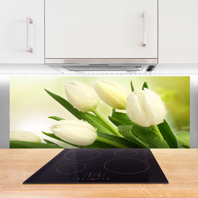 Szkło do Kuchni na Ścianę Wiosenny Bukiet Tulipanów