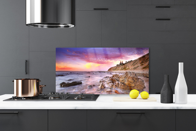 Szkło Dekoracyjne do Kuchni Skaliste Wybrzeże Oceanu