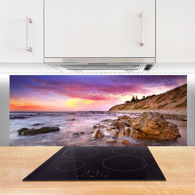 Szkło Dekoracyjne do Kuchni Skaliste Wybrzeże Oceanu