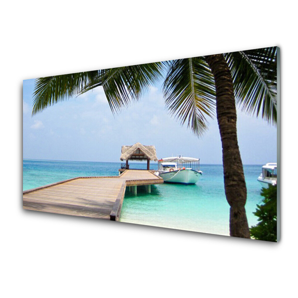 Szkło do Kuchni na Ścianę Stalowy Gigant nad Zatoką