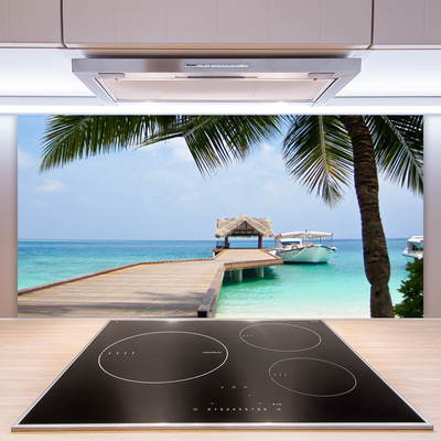 Szkło do Kuchni na Ścianę Stalowy Gigant nad Zatoką