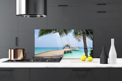 Szkło do Kuchni na Ścianę Stalowy Gigant nad Zatoką