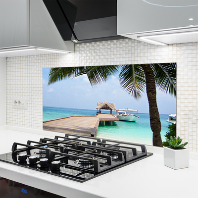 Szkło do Kuchni na Ścianę Stalowy Gigant nad Zatoką