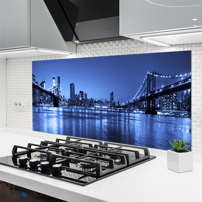 Panel Szklany Most nad Wieczornym Miastem