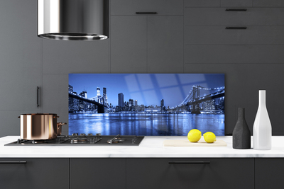 Panel Szklany Most nad Wieczornym Miastem