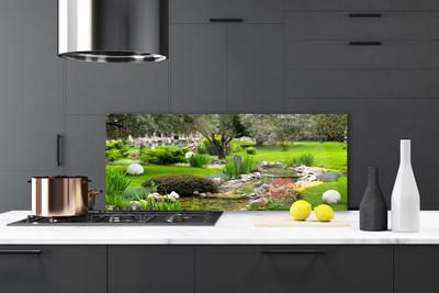 Szkło do Kuchni na Ścianę Kwitnący Ogród Marzeń