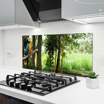 Panel Szklany Egzotyczna Papuga w Dżungli