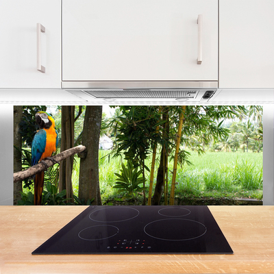 Panel Szklany Egzotyczna Papuga w Dżungli