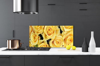 Panel Szklany do Kuchni Królewskie Róże w Ogrodzie