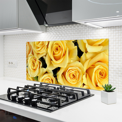 Panel Szklany do Kuchni Królewskie Róże w Ogrodzie