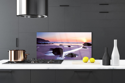 Panel Szklany do Kuchni Piaszczysty Brzeg Oceanu