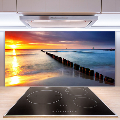 Panel Szklany Blask Słońca na Morskiej Tafli