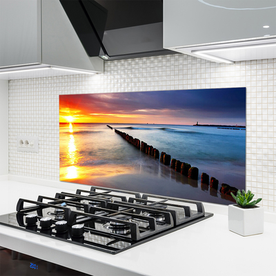 Panel Szklany Blask Słońca na Morskiej Tafli