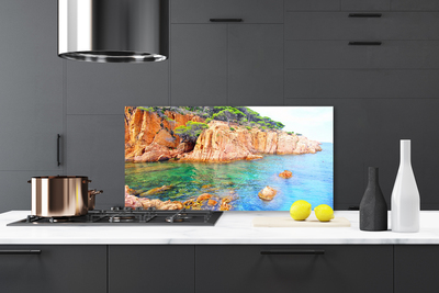 Szkło nad Blatem Fale Rozbijające się o Skały