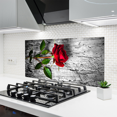 Szkło nad Blatem Aksamitna Róża w Rozkwicie