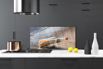 Panel Szklany List w Butelce na Piasku