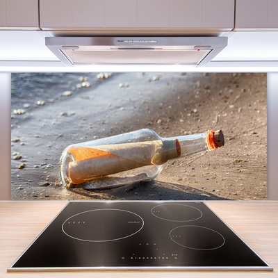 Panel Szklany List w Butelce na Piasku