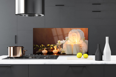 Panel Szklany Wieczór Relaksu: Świece i Spa