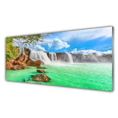 Panel Szklany Wodospad Jezioro Krajobraz