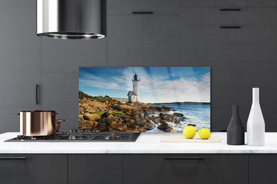 Panel Szklany do Kuchni Klasyczna Latarnia na Brzegu