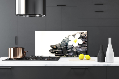 Panel nad blat kuchenny Harmonia Zen: Kwiaty i Skała