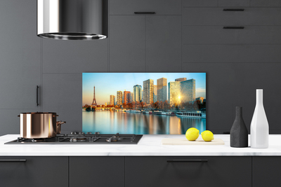 Szkło do Kuchni na Ścianę Paryski Szyk nad Wodą