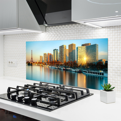 Szkło do Kuchni na Ścianę Paryski Szyk nad Wodą