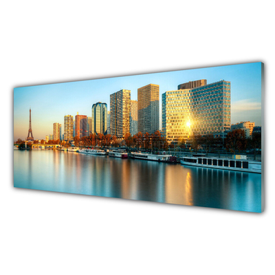 Szkło do Kuchni na Ścianę Paryski Szyk nad Wodą