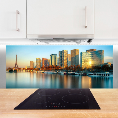 Szkło do Kuchni na Ścianę Paryski Szyk nad Wodą