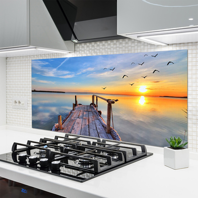 Szkło do Kuchni na Ścianę Most Wiszący nad Cieśniną