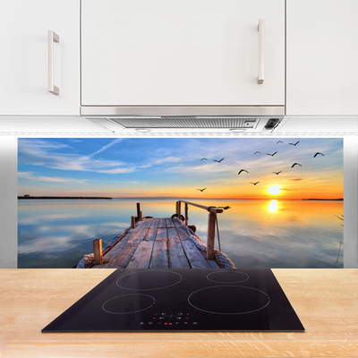 Szkło do Kuchni na Ścianę Most Wiszący nad Cieśniną