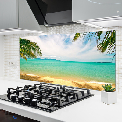 Szkło Dekoracyjne do Kuchni Złoty Brzeg Morza