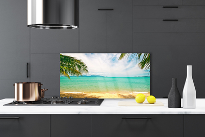 Szkło Dekoracyjne do Kuchni Złoty Brzeg Morza