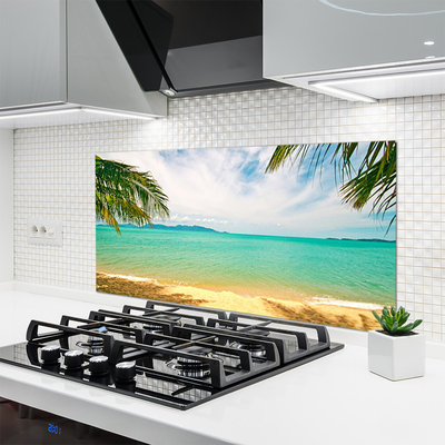 Szkło Dekoracyjne do Kuchni Złoty Brzeg Morza