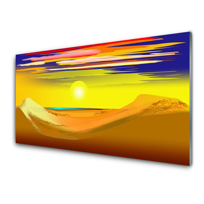 Panel Szklany Pustynia Słońce Sztuka