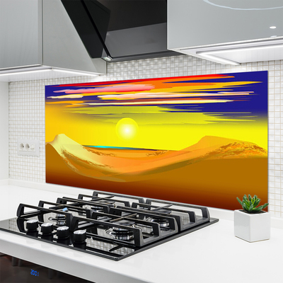 Szkło Dekoracyjne do Kuchni Żar Słońca nad Wydmami