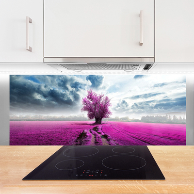 Panel Szklany Drzewo na Horyzoncie Łąki