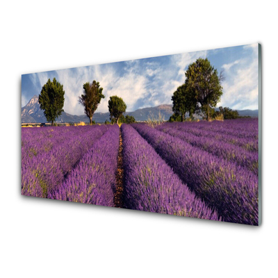 Szkło do Kuchni na Ścianę Sielska Polana z Drzewami