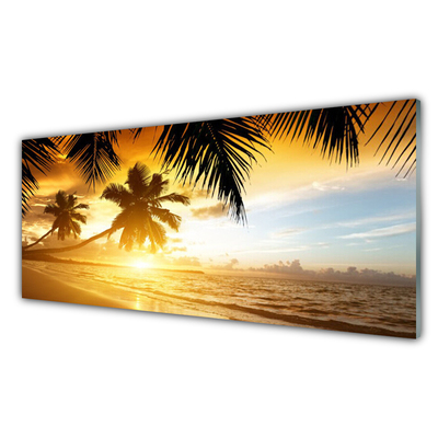 Panel Szklany Plaża Palma Morze Krajobraz